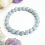 Angelite Bracelet - Round Beads 8mm