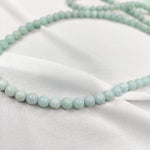 Aquamarine Japamala: Courage - Round Plain Beads 8mm