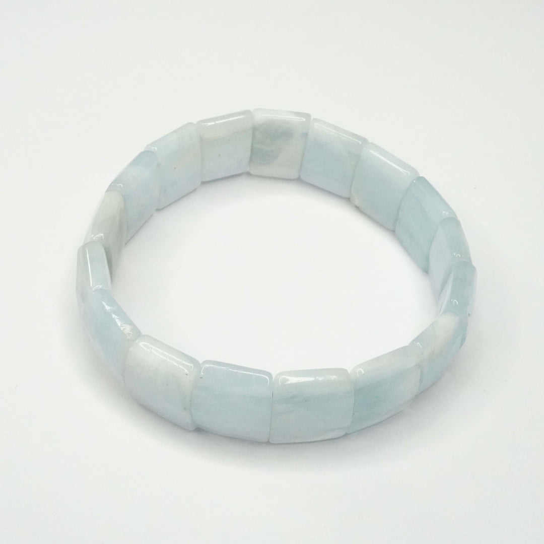 Aquamarine Bracelet: Courage - Square Beads