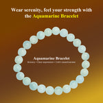 Load image into Gallery viewer, Aquamarine Bracelet: For Courage - Round Beads 8mm

