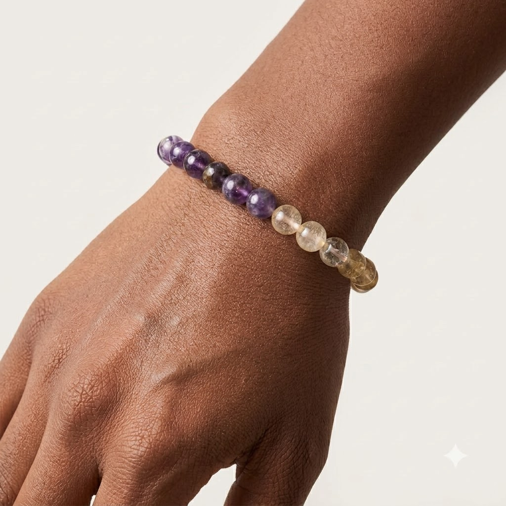 Auralite and Golden Rutile Bracelet