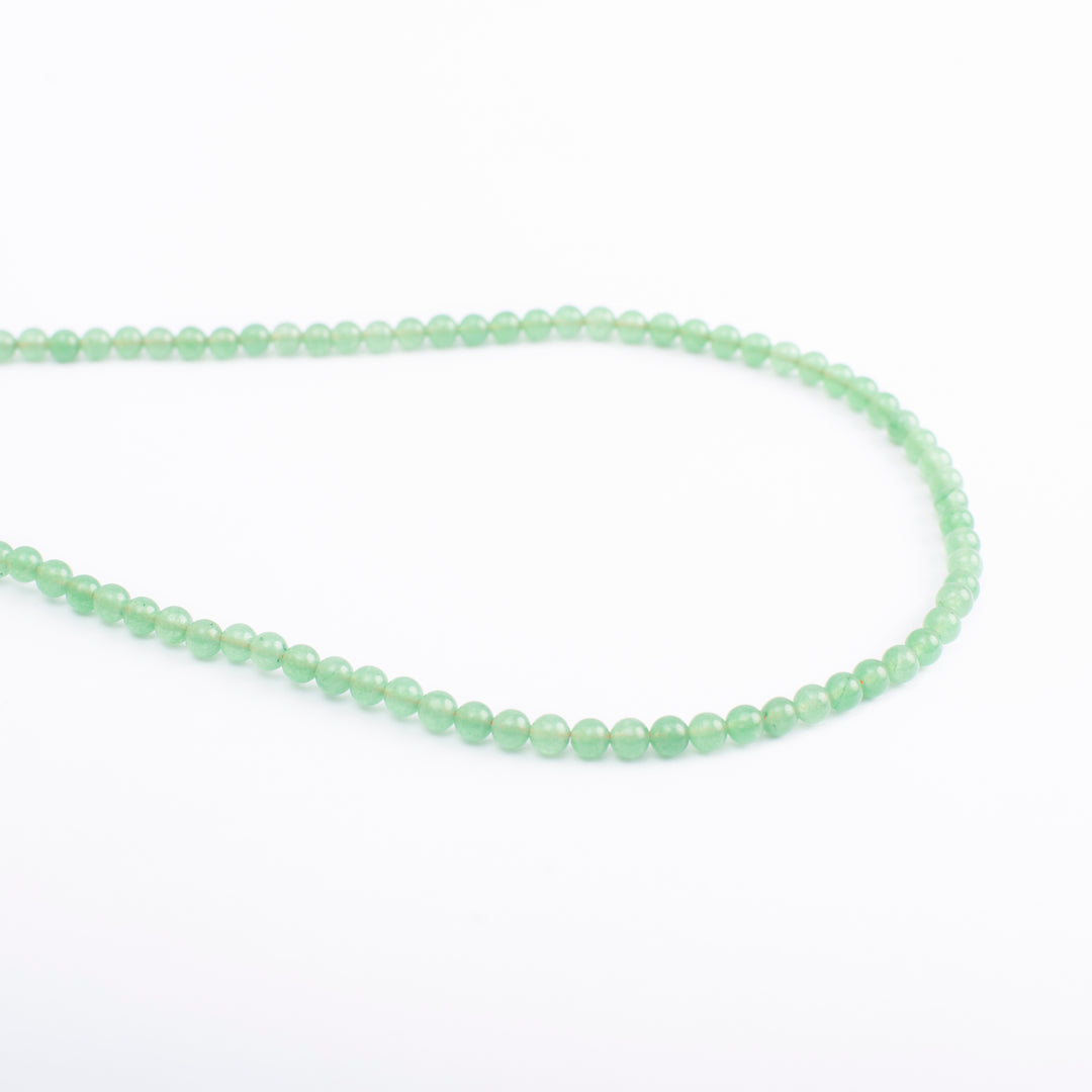 Green Aventurine Japamala: Good Health - Round Plain Beads 6mm