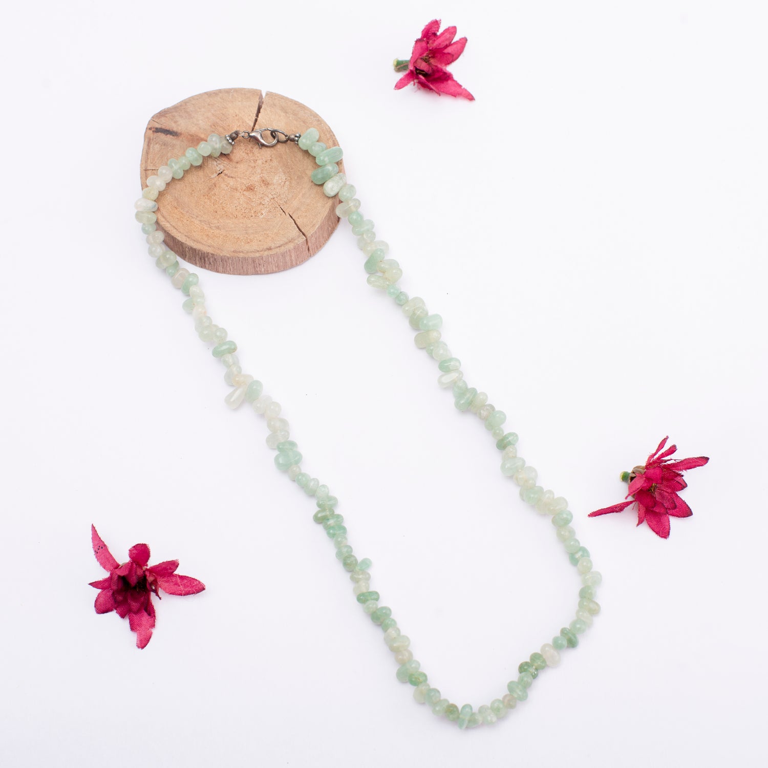 Aventurine Green Petal Beads Necklace