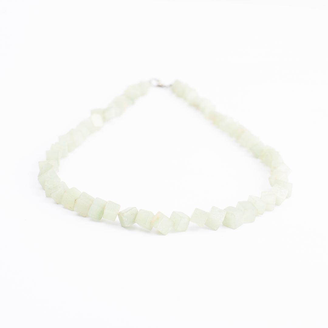 Green Aventurine Necklace: Good Health - Square Beads