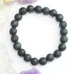 Basalt Bracelet: Stability - Round Beads 8mm