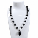 Load image into Gallery viewer, Black Obsidian Festive Wear Necklace