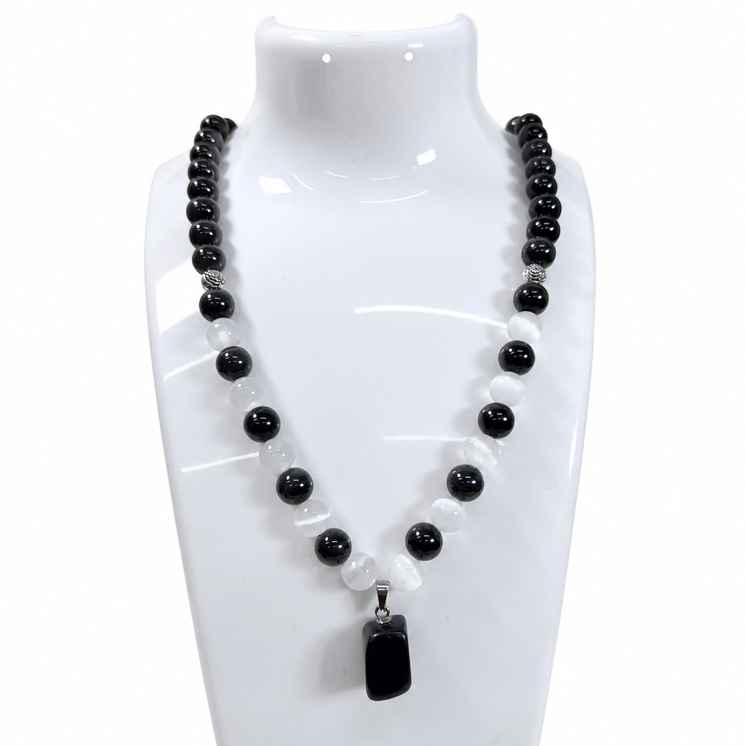 Black Obsidian Festive Wear Necklace