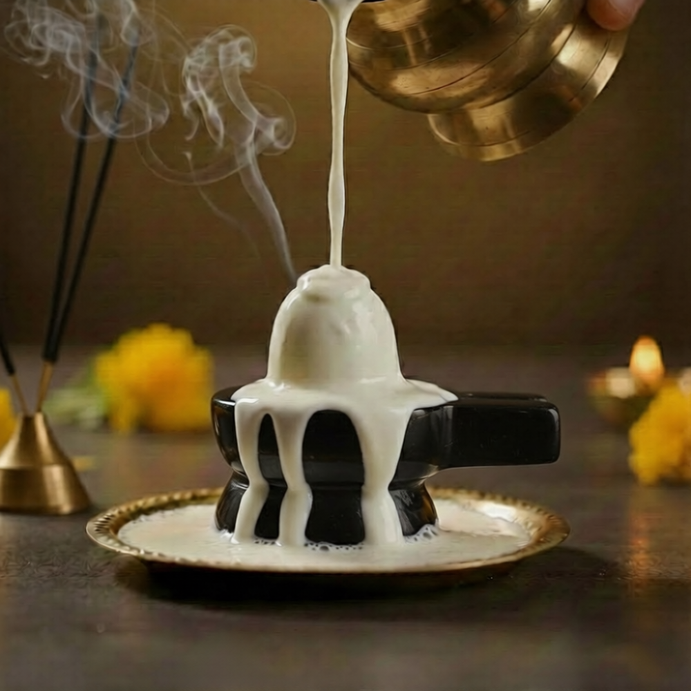 Black Onyx Jaldhara Shivalingam : 251-300 gms