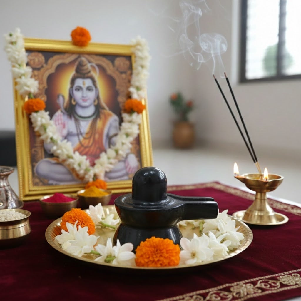 Black Onyx Jaldhara Shivalingam : 251-300 gms