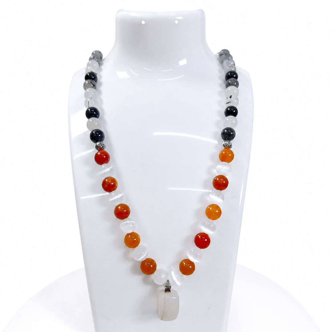 Black Rutile Quartz Festive Wear Necklace.