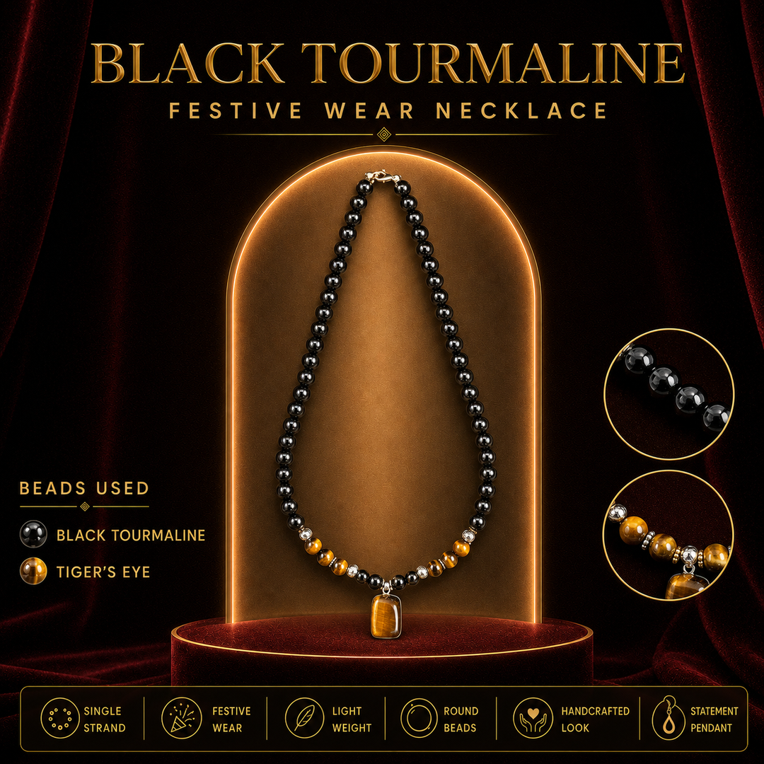 Black Tourmaline Festive Wear Necklace