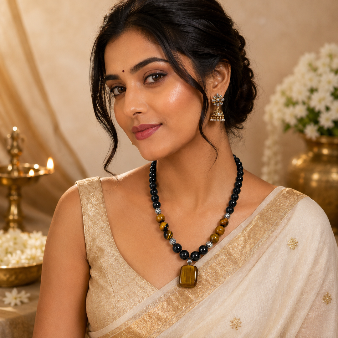 Black Tourmaline Festive Wear Necklace