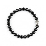 Load image into Gallery viewer, Black tourmaline buddha Face Bracelet