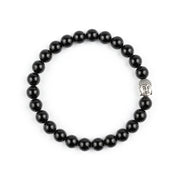 Black tourmaline buddha Face Bracelet