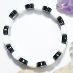 Black and White Azezulite Bracelet - Oval Beads