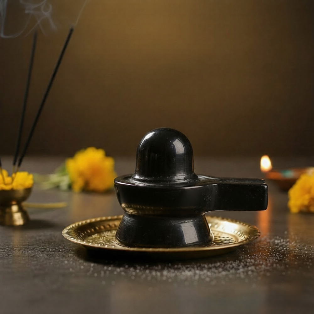 Black Onyx Jaldhara Shivalingam : 251-300 gms