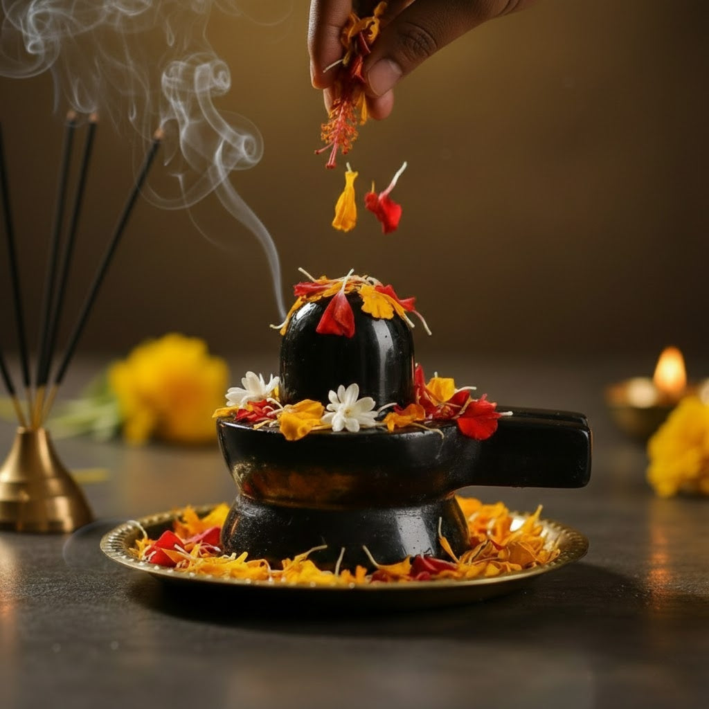 Black Onyx Jaldhara Shivalingam : 251-300 gms