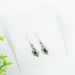 Load image into Gallery viewer, Black Onyx Silver Earrings - Double Oval
