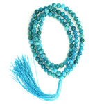 Load image into Gallery viewer, Blue Apatite Japamala: Removes Loneliness - Round Plain Beads 8mm
