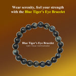Load image into Gallery viewer, Blue Tiger&#39;s Eye Bracelet: Self Confidence - Round Beads 8mm
