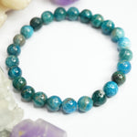 Blue Apatite Bracelet: Removes Loneliness - Round Beads 8mm