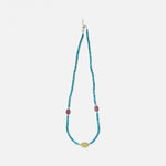 Load image into Gallery viewer, Blue Apatite Necklace - with Ruby and Yellow Sapphire Beads
