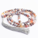 Load image into Gallery viewer, Botswana Agate Japamala: Mindfulness - Round Plain Beads 8mm
