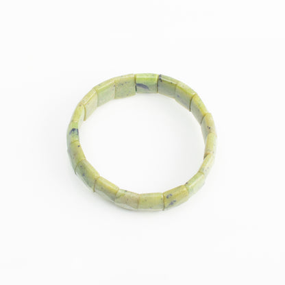 Burma Jade Square Beads Bracelet