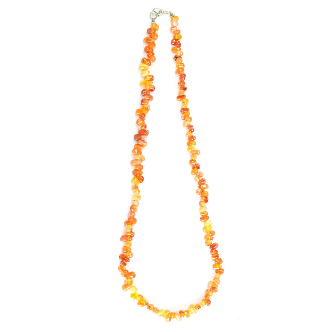 carnelian orange petal beads necklace
