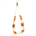 Load image into Gallery viewer, pearls with carnelian necklace
