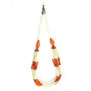 pearls with carnelian necklace