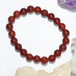 Red Carnelian Bracelet: Creativity - Round Beads 8mm