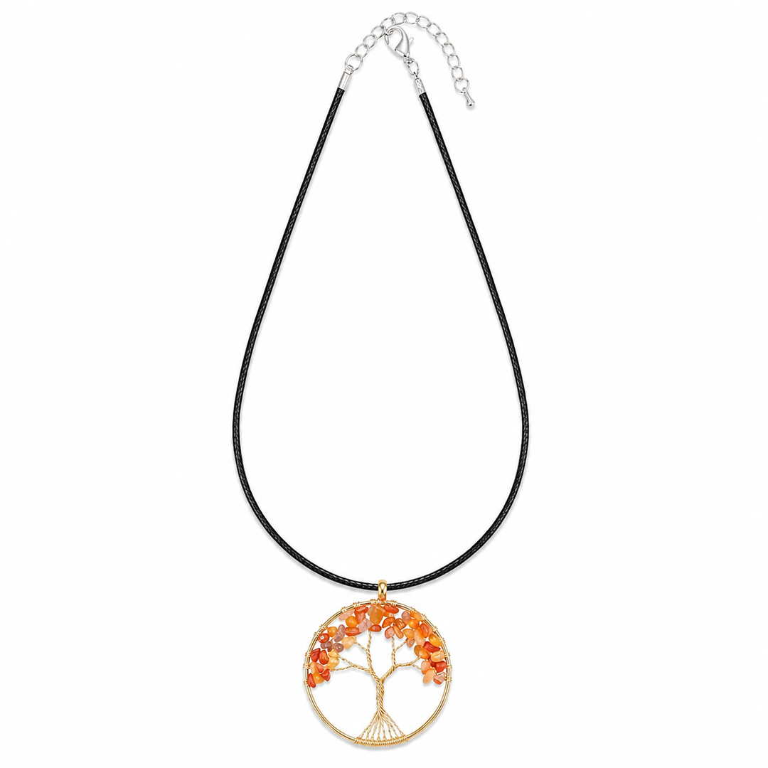 Yellow Agate Tree of Life Pendant
