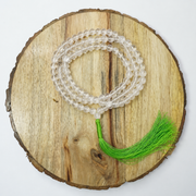 Clear Quartz (Spatika) Japamala: Round Plain Beads 8mm