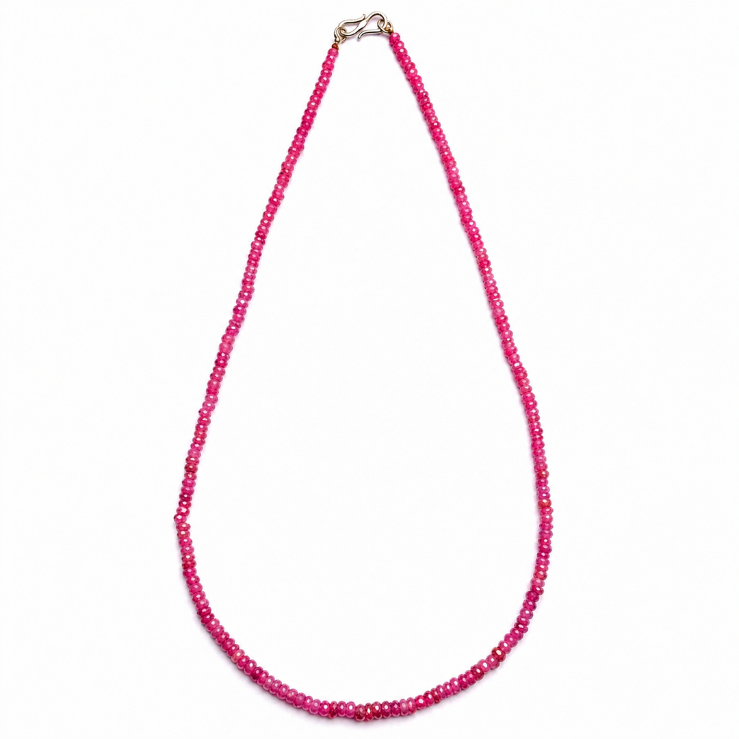 Ruby Necklace: Semi Precious 2mm