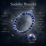 Load image into Gallery viewer, Sodalite Bracelet: Round Beads 8mm
