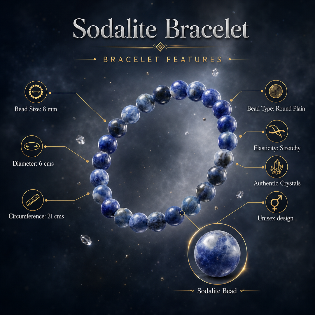 Sodalite Bracelet: Round Beads 8mm