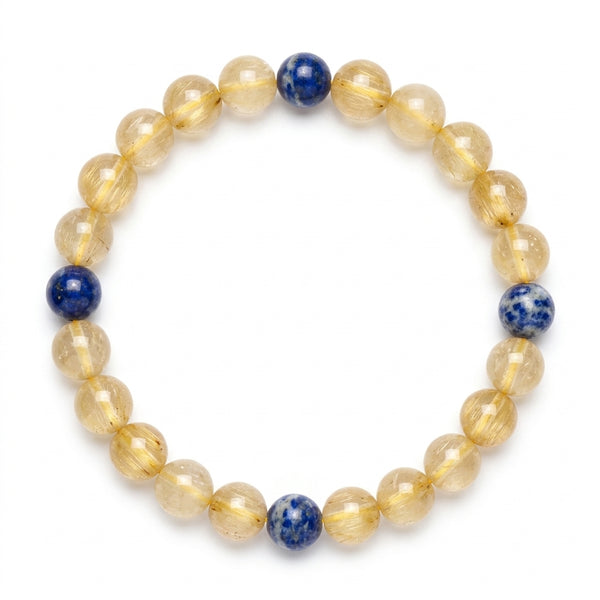 Golden Rutile and Lapis Lazuli