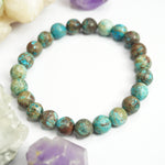 Chrysocola Bracelet: Induces Stability - Round Beads