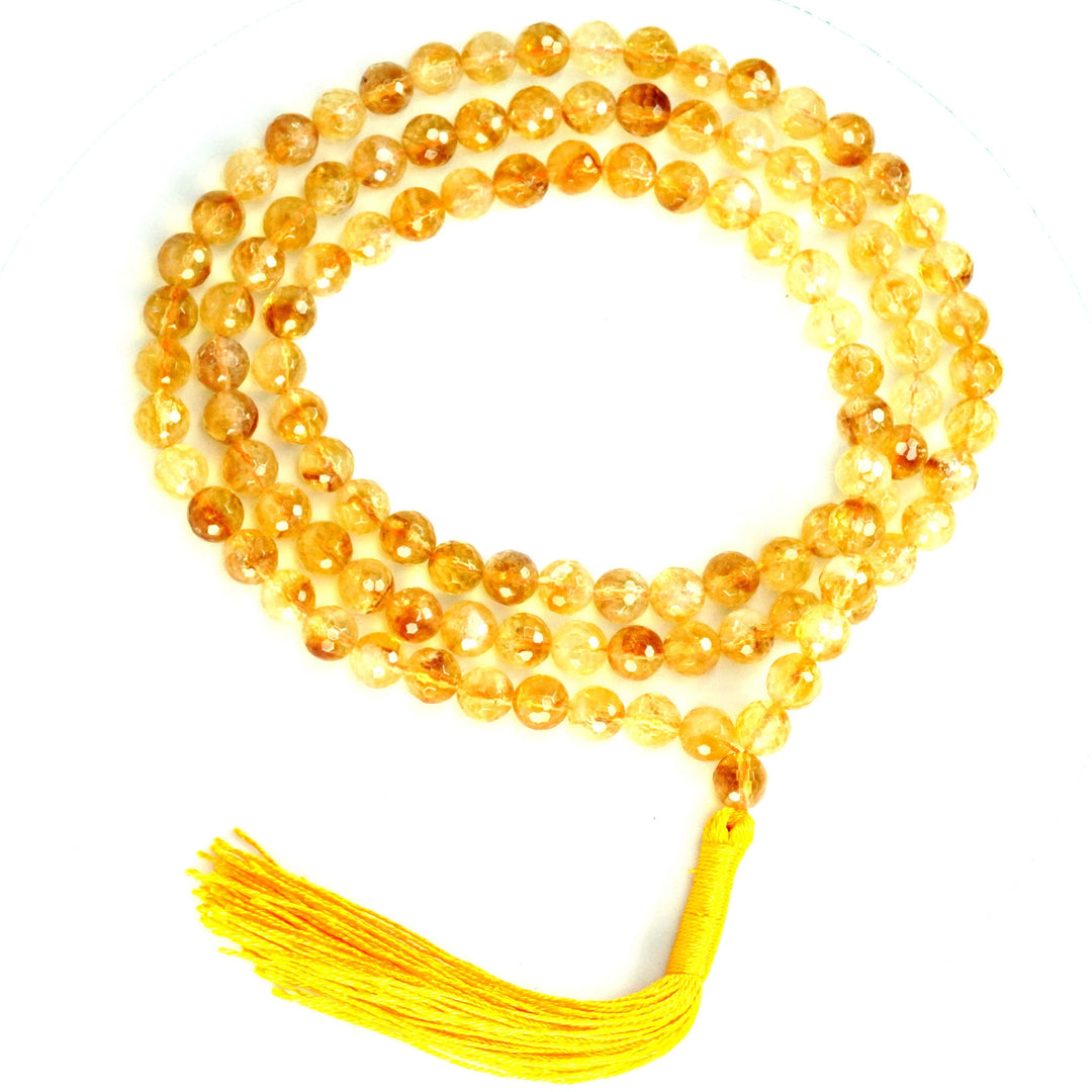 Citrine Japamala: Abundance - Round Cut Beads 8mm