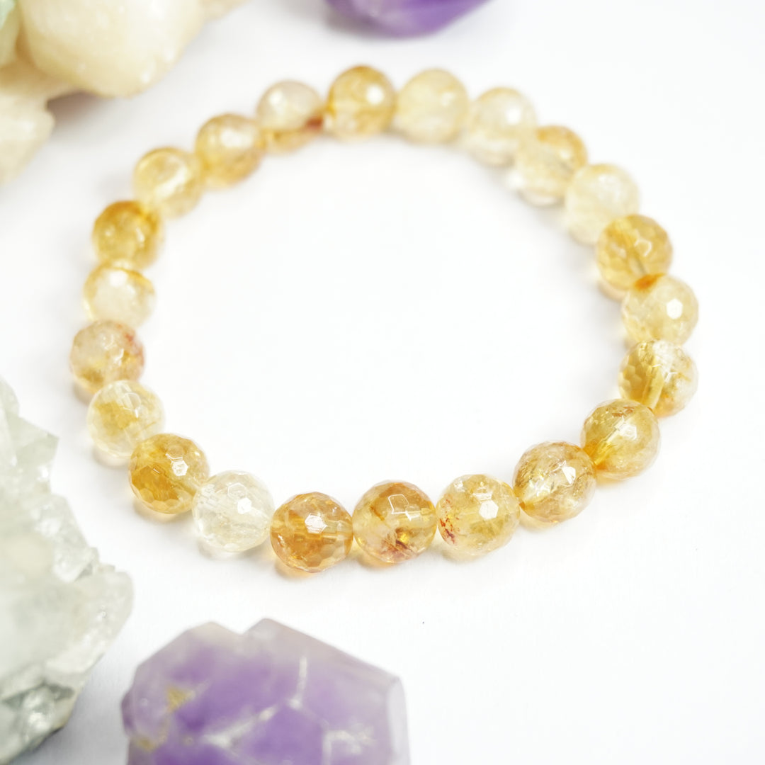 Citrine Bracelet: Abundance - Round Cut Beads 8mm