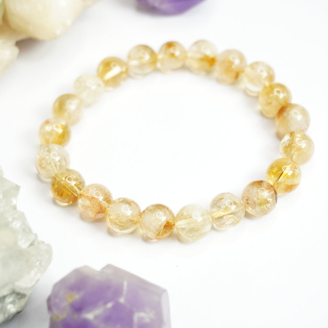 Citrine Bracelet: Abundance - Round Beads 8mm