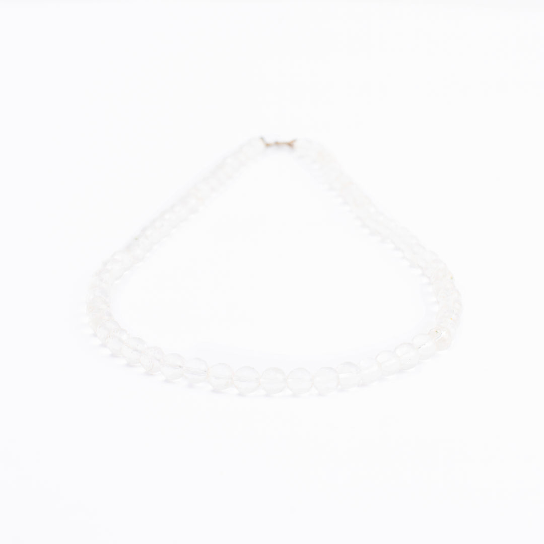 Clear Quartz Necklace: Spiritual Awareness - Round Cut Beads 8mm