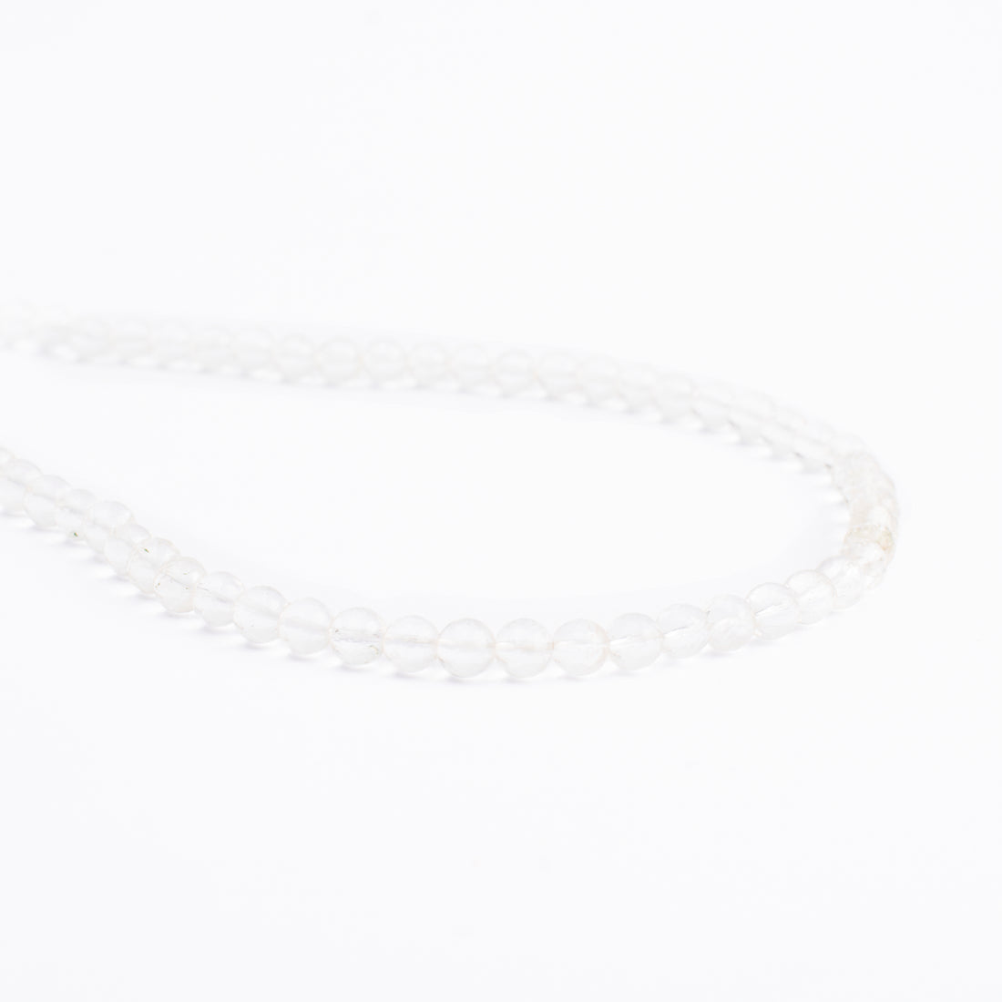Clear Quartz Round Cut Beads Necklace