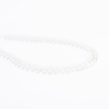 Clear Quartz Round Cut Beads Necklace