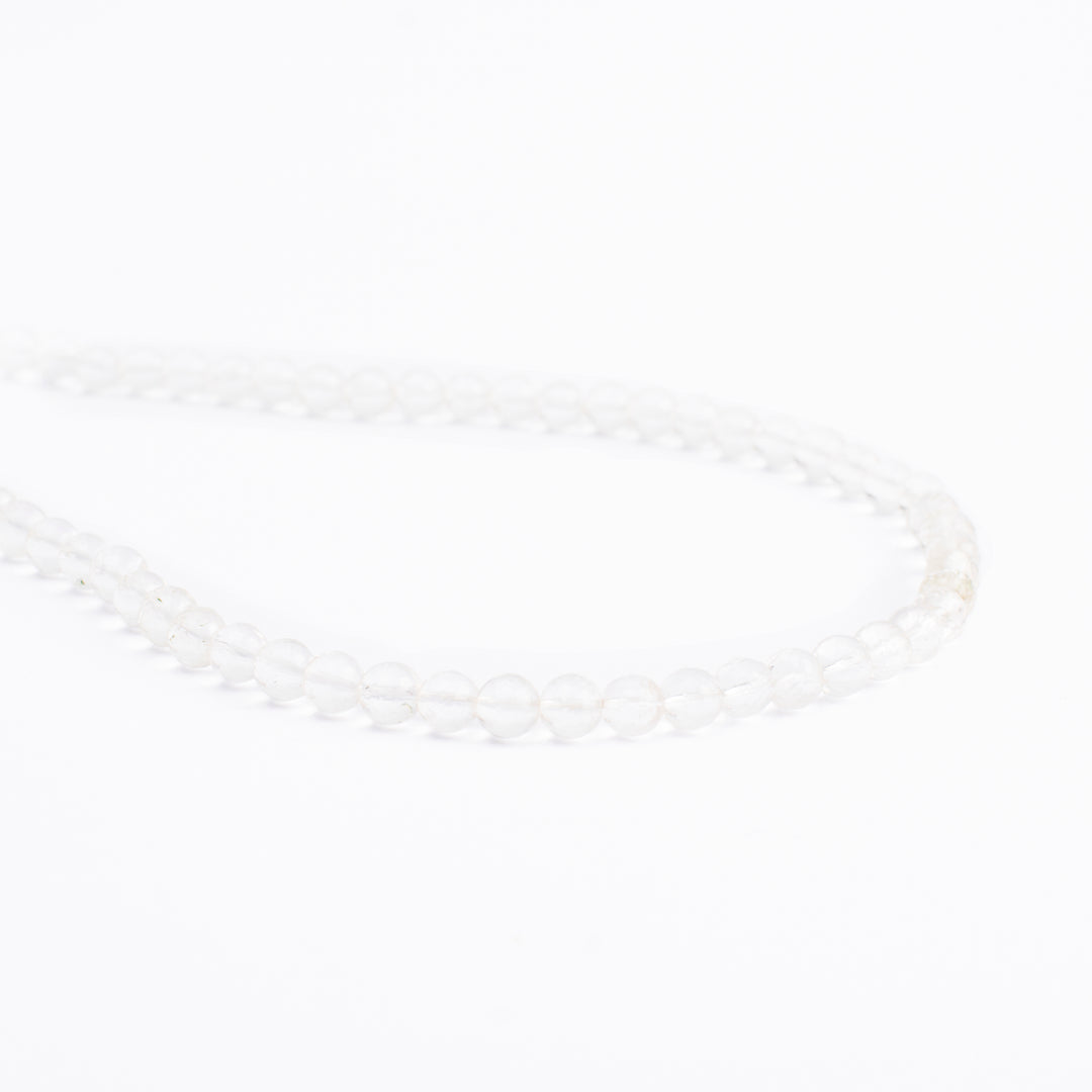 Clear Quartz Necklace: Spiritual Awareness - Round Cut Beads 8mm