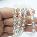 Clear Quartz (Spatika) Japamala: Spiritual Awareness - Round Cut Beads 8mm