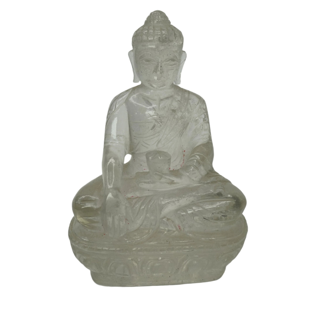 Clear Quartz (Spatika) Buddha Idol: Spiritual Awareness