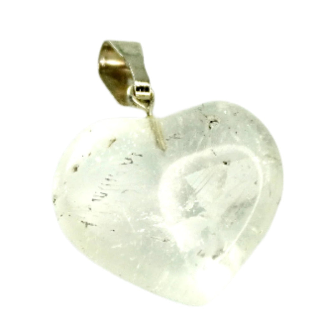 Clear Quartz Heart Shaped Pendant - Small