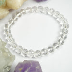 Load image into Gallery viewer, Clear Quartz (Spatika) Bracelet: Spiritual Awareness - Round Cut 8mm
